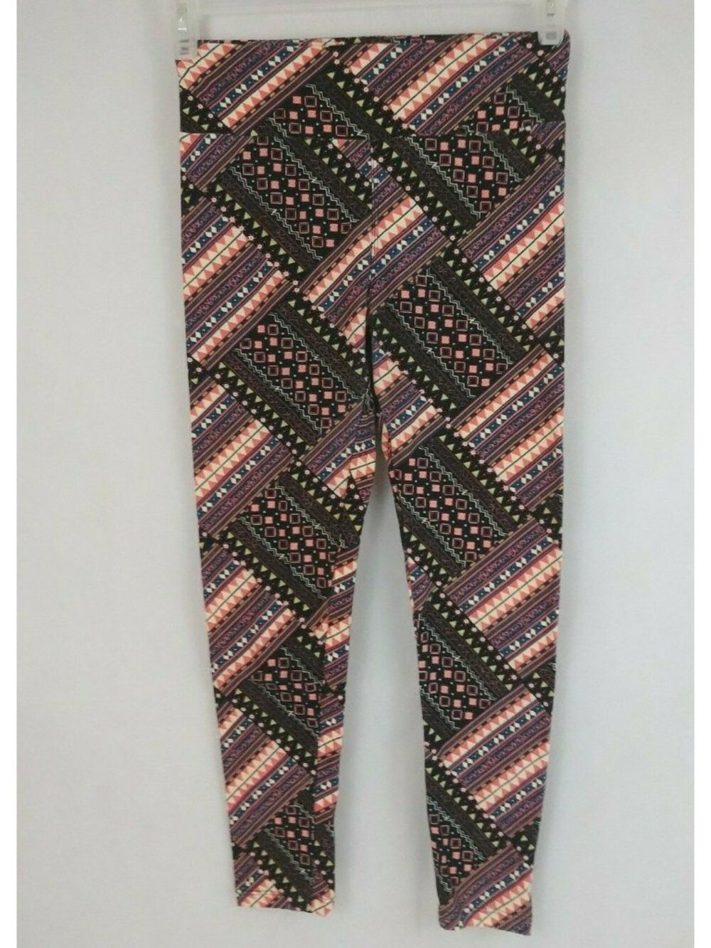 LuLaRoe One Size Leggings Geometric Multicolor Triangle & Diamond Design